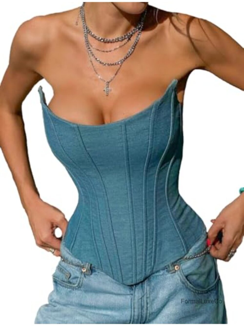 Satin Overbust Corset Top Lace Up 15 Steel Boned Slim Fit Waist Cincher
